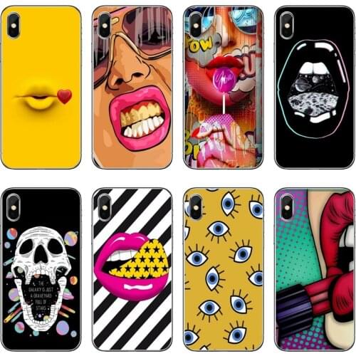 Red Lips Eyes Funny Silicone Phone Case For Huawei Honor 20 10i 9X 10 Lite 8S 8C 8X 7C 7X 7A Mate 40 30 20 lite Pro
