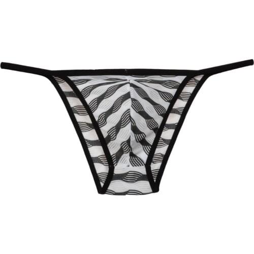 Sexy Bikini Mens Underwear Briefs Fashion Ripples Striped Male Underpants Underwear Men Brief Calzoncillos Elastic Undershorts