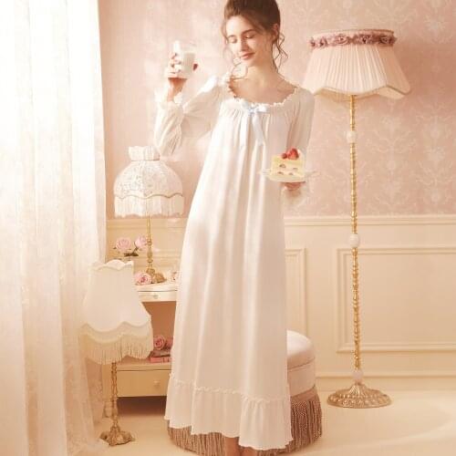 Rose Tree 2021 New Free Shipping Ladies Modal Princess Nightgown Long White Womens Sleepwear pijamas femininos