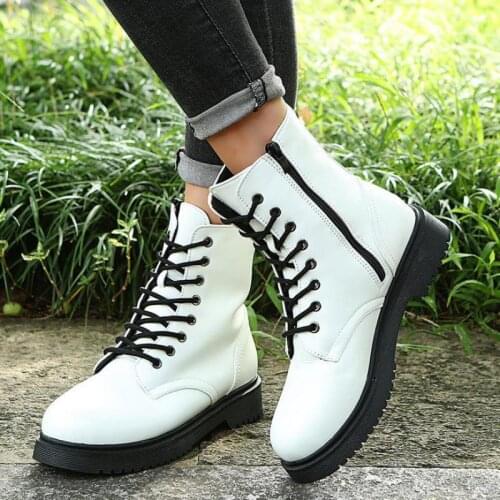 2021 Autumn Winter Womens Boots Keep Warm Non Slip Wearable Flat Martin Boots Roman Style Tube Casual Womens Shoes Ankle Boots