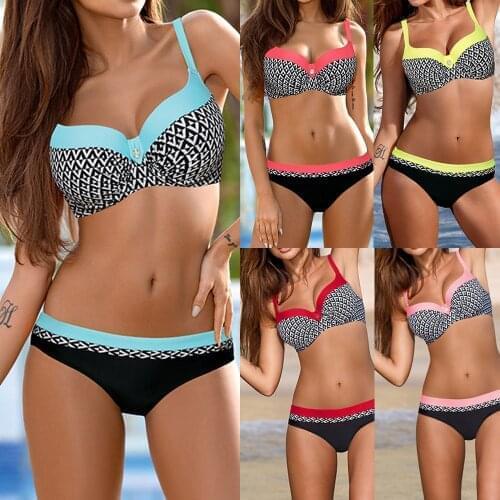 Womens Swimsuit Padded Push-up Bra Bikini Set Thong Brazilian Bathing Suit Female Two Piece Swimwear Beachwear Biquini 2021