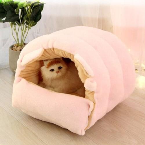 Winter Warm Pet Nest Cat Hammock Hanging Nest Closed Cat Nest Cage Multi-purpose Hanging Basket Flannel Fabric Caterpillar Style