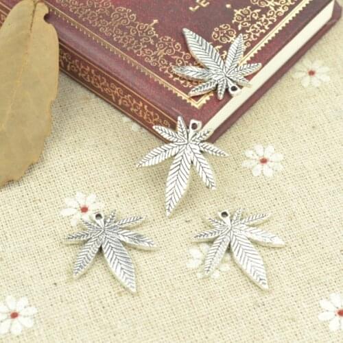 15pcs alloy Tibetan Silver Plated tree leaf Charms Pendants for Jewelry Making DIY Handmade Craft 25*22mm Q310