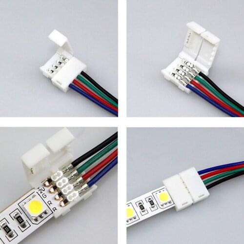 5Pcs 4pin 5050 RGB LED Strip Extension Connector Cable Wire Clip