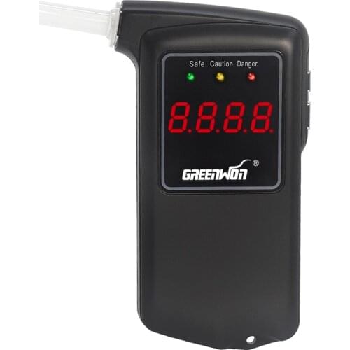 Free Shipping 2019 New High Accuracy Prefessional Digital Breath Alcohol Tester Breathalyzer AT858s with 5 Mouthpieces