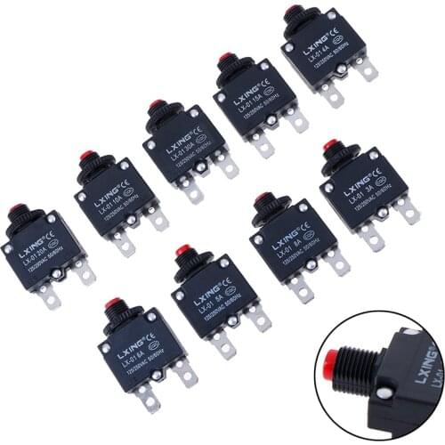 3-8A 10/15/20/30A Circuit Breaker Overload Protector Switch Fuse Thermal Switch Current Overload Protector Push Button Switches