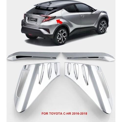 BBQ@FUKA ABS Chrome Car Rear Back Lamp Tail light Cover Trim Auto Exterior Accessories Fit For Toyota C-HR CHR 2016 2017 2018