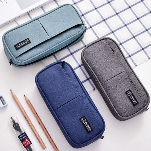 Large Capacity Exquisite Solid Color Student Pencil Case， School Pen Case Supplies Pencil Bag Pencils Pouch Stationery