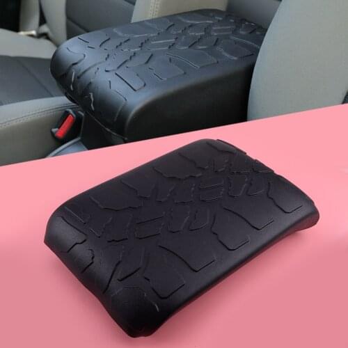 Black Rubber Center Console Armrest Pad Cover Cap Fit for Jeep Wrangler JK 2007 2008 2009 2010