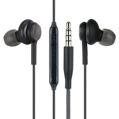 Black IG955 3.5mm In-ear with Microphone Wire Headset for Samsung Galaxy S8 S9 100pcs/lot