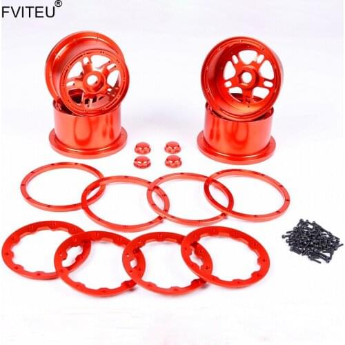 FVITEU CNC Alloy Wheel Hub With Alloy Beadlock Set for 1/5 HPI Baja 5B SS Rovan King Motor