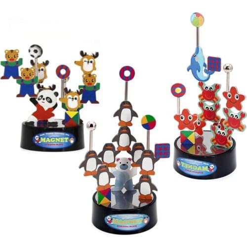 Magnetic Animal Balance Stacking Toy Magnetic Iron Panda Marine Animal Stacking Balance Building Block Educational Toy For Kids