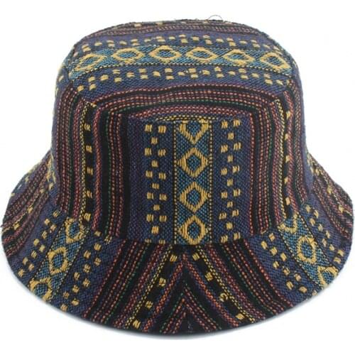 Summer Fisherman Hat Embroidery Reversible Bucket Hats For Women Men Vintage Printed Fishing Hat Street Hip Hop Bucket Cap