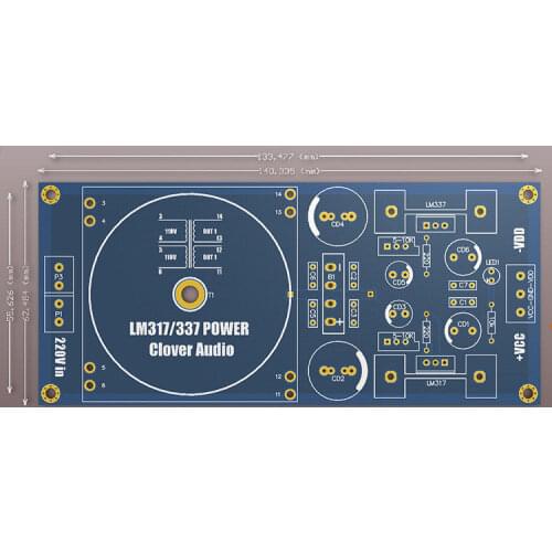 LM317 / LM337 voltage regulator PCB output Adjustable for preamp headphone amp