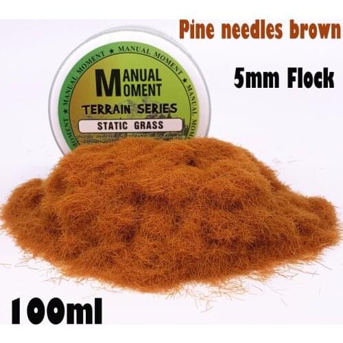 Model Scene Materia Pine Needles Brown Turf Flock Lawn Nylon Grass Powder STATIC GRASS 5MM Modeling Hobby Craft Accessory