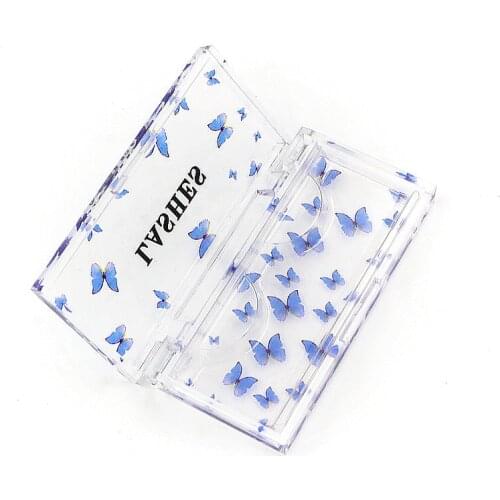 Wholesale Eyelash Packaging Box Plastic Acrylic Case With Tray Lashes Print Logo Packing Empty Boxes makeup in bulk maquiagem