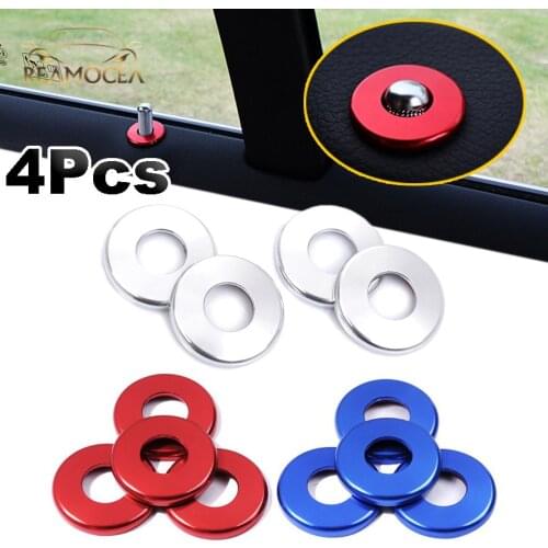Reamocea 4x Front Door Lock Knob Pins Button Grommet Ferrule Trim Cover Sticker Ring Fit For Benz GLC C E Class 2016 2017 2018