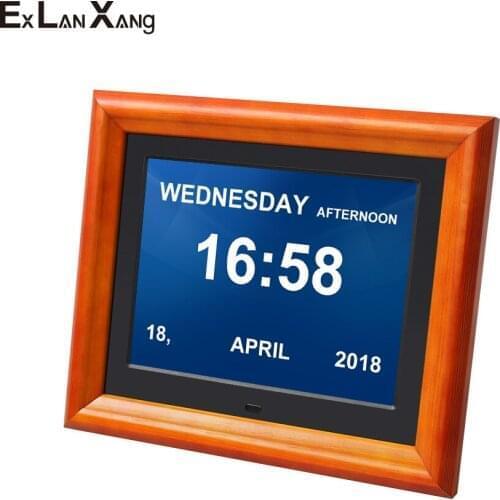 Christmas Gift 8 Inch Electronic LCD Big Character Elderly Medicine Screen Reminder Alarm Clock Digital Photo Frame
