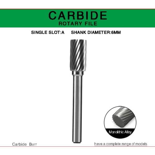 A Type Hand Tools Head Tungsten Carbide Rotary File Die grinder Bits for Metal Head Hard Metal Milling Cutter for Copper