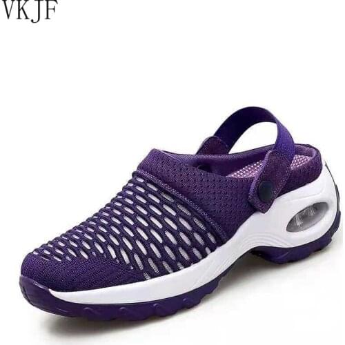 2021 New Women Shoes Casual Increase Cushion Sandals Non-slip Platform Sandal For Women Breathable Mesh Outdoor Walking Slippers