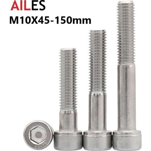 M10 Half Tooth Hexagon Hex Socket Cap Head Screws M8x45 130 140 150mm Partially Thread Allen Bolts 304 Stainless Steel DIN912