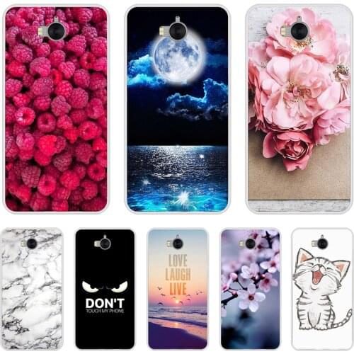 Silicone Phone Case for Huawei Y6 2017 / Y5 2017 Case Soft Tpu Back Cover Coque Etui Bumper 360 Full Protective Transparent Para