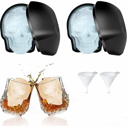 3D Skeleton Ice Tray Sigle Holes Silicone Small Drink Whisky Skull Ice Cube Mold Tray Party Candy Mold Ice Lattice Cake Model
