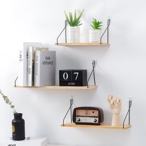 Nordic Kitchen Storage Solid Wood Wall Shelf Creative Home Living Room Bedroom Word Partition Storage Shelf Finishing Shelf