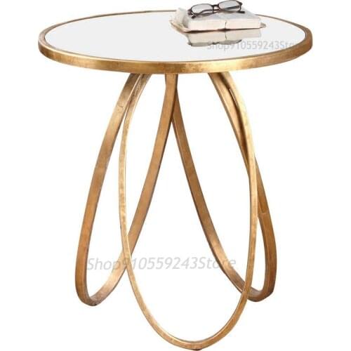 Nordic Furniture Side Table Corner Table Side Table Wrought Iron Golden Coffee Table Table Glass Sofa Side Table Simple Metal Co
