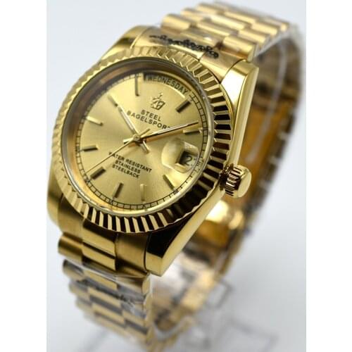 STEELBAGELSPORT Mens Gold Watch