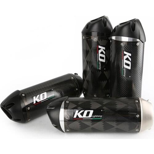 Universal 38-51mm Motorcycle Exhaust Muffler Pipe Carbon Fiber Rear Escape with Removable DB Killer Catalyst Dirt Bike Scooter