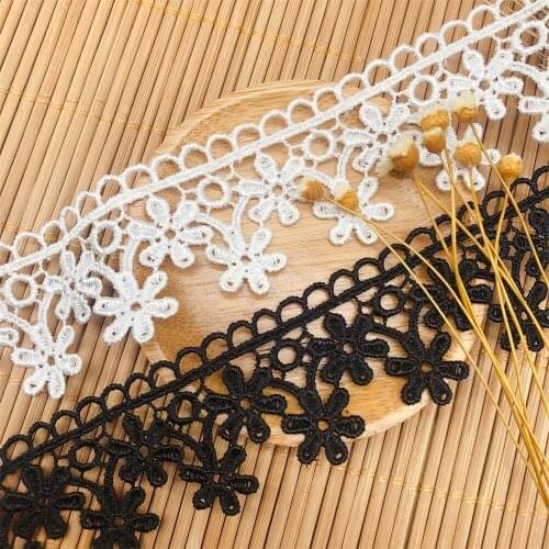 3.3cm Narrow Water-Soluble 15yards/Pack Lace Trim DIY Dress Skrit Curtain Home Decoration Sewing Craft V2730