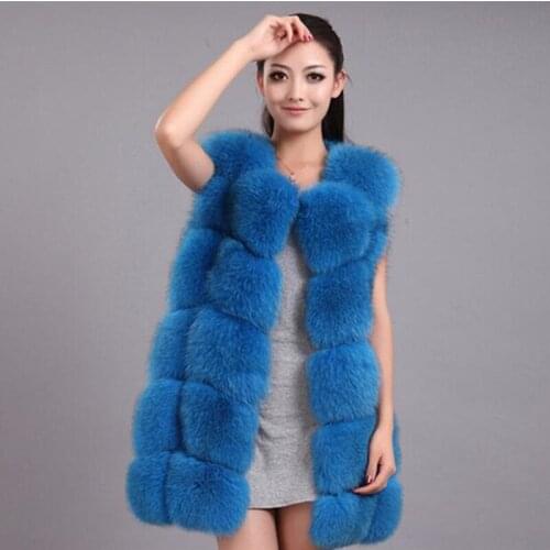 Natural Real Fox Fur Vest Sleeveless Coat whole skin