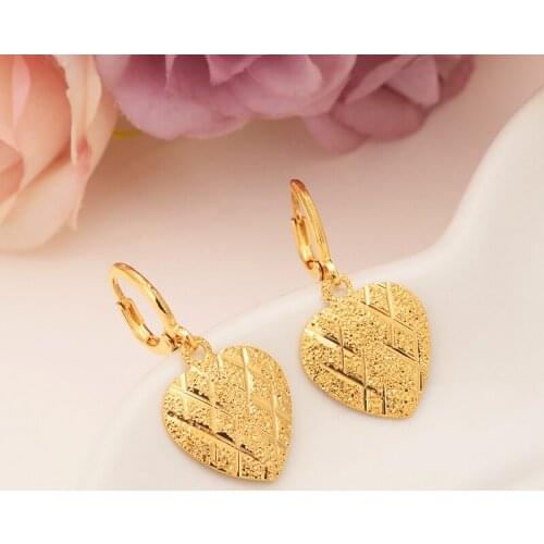 Gold love drop earring Ethiopian/Nigeria/Kenya /Ghana Gold color Dubai african Arab Middle Eastern Jewelry Mom Gifts