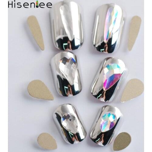 10PCS Different Droplet Shape Unique Charm Fashion Rhinestone Crystal Clear White AB Color Strass Nail Art Gorgeous Decoration