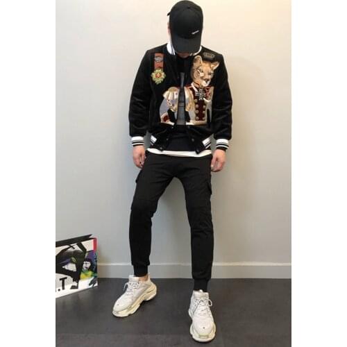 100%real mens luxury baroque fox embroidery beading jacket/fashion model tuxedo jacket/causal