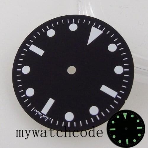 29mm Stainless Steel Watch Dial Replacement For NH35 NH36 Automatic Movement Luminous Flat Marks