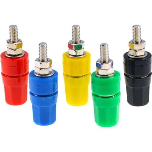 5PCS M4X36 Terminal 4mm Banana Jack Socket 20A High Current Binding Post Banana Plug Connector M4*36