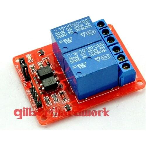 5V 2-Channel Relay Module With Optocoupler Low Level Triger 0-1.5V Black Board