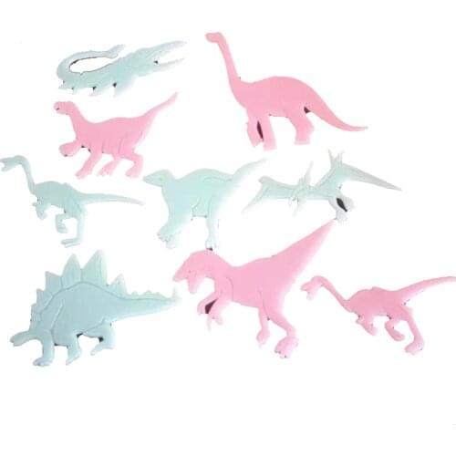 9/8Pcs Glow In The Dark Dinosaur Luminous Stickers Stereo 3D Fluorescent Wall Stickers Fun Sticker For Kids B99