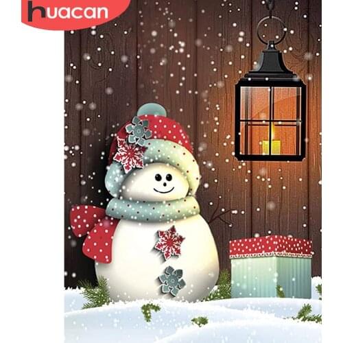 HUACAN 5d Diy Diamond Painting Full Christmas Mosaic Diamond Embroidery Snowman Cross Stitch Home Decor