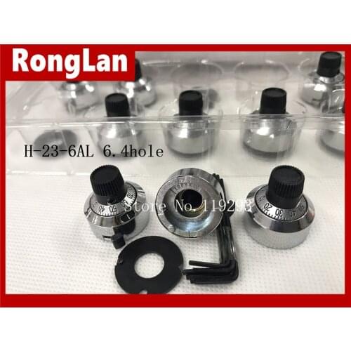 [BELLA]Taiwan high-end digital dial indicator gauge knob H-23-6A H-23-6.4A All metal outer edge 6mm 6.4MMhole--10PCS/LOT