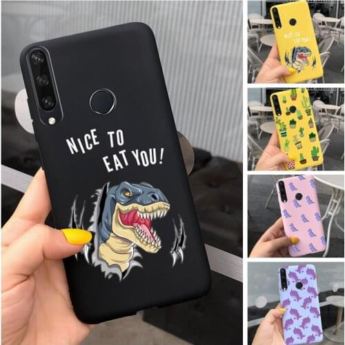 Cute Dinosaur Animal Cover For Huawei Y6P 2020 Y7P Y5P Case Y7A 2021 Y9A Honor 9S 9C 9A Soft Silicon TPU Phone Case Bumper Shell
