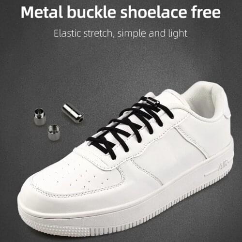 ZK20 Dropshipping Elastic No Tie Lazy Shoelaces Semicircle Shoe Laces for Kids Adult Sneakers Quick Metal Lock Laces Shoe String