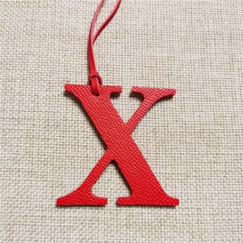Leather English Letters Charm K Character Bag Pendant