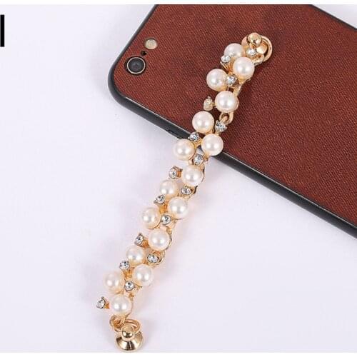 Creative Fashion Love Heart Bracelet Phone Chain Universal Mobile Phone Pearl Bracelets Chains Phone Case Pendant
