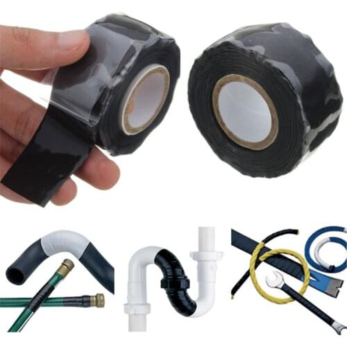 2.5*150CM/300CM Multi-purpose Self-adhesive Strong Black Rubber Silicone Repair Waterproof Bonding Tape Rescue Self Fusing Wire