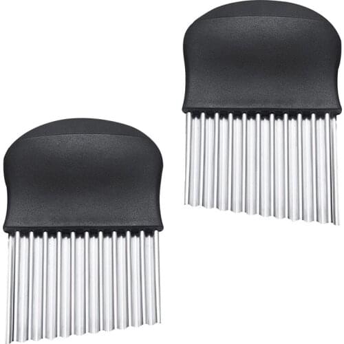 Pack of 2 French Fries Wave Cutter Potato Cutter Vegetable Cutter Stainless Steel Vegetable Slicer Chip Cutter Onion
