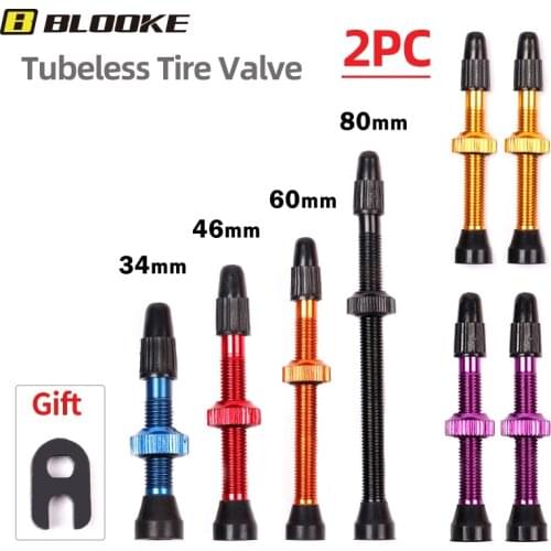BLOOKE MTB Road Bicycle Valve Tubeless Tyre 34 45 60 80 MM Bike Tire Rim Fixing Valve Cycling Bike Accessories
