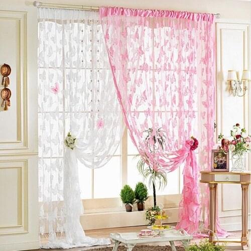 New 1 pc Butterfly Stringed Fringe Curtain Door Window Curtains Blue living room Photography props background Bedroom Decoration